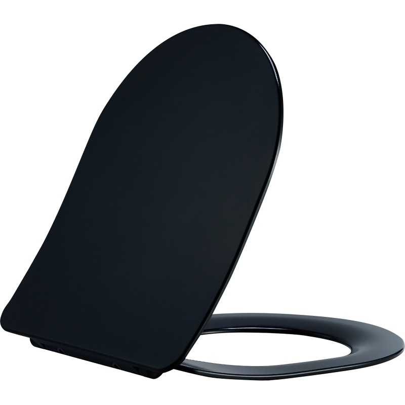 Creavit Siège de toilette en Duroplast avec charnières inox et soft-close coloris noir