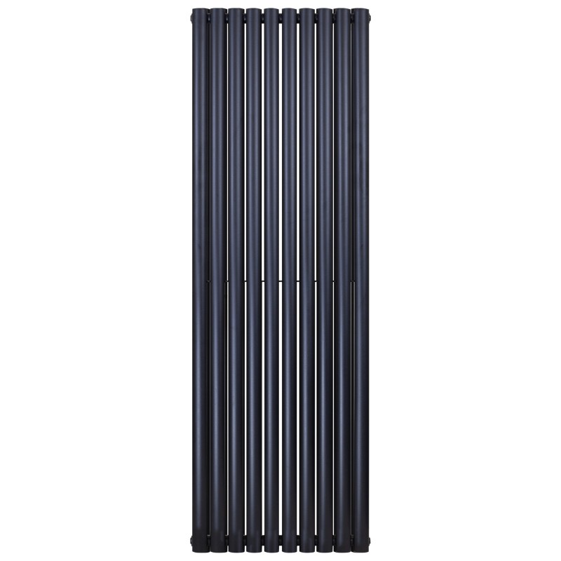 Radiateur ovale design vertical noir double hauteur 1800 largeur 472 puissance 1640 W