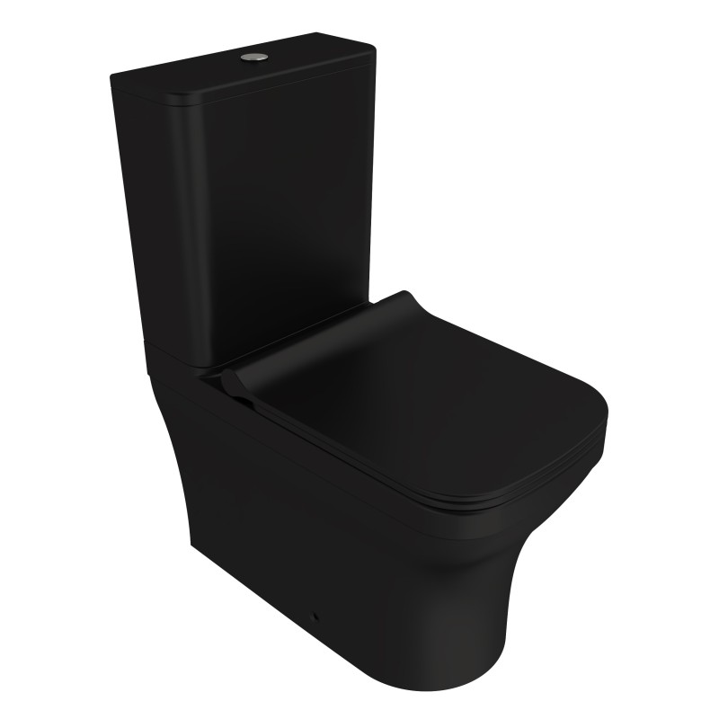 Bocchi Cuvette WC à poser sans hygiène (bidet) et avec sortie mur/verticale coloris noir mat