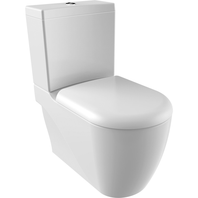 Creavit Grande XXL Cuvette WC à poser avec hygiène (bidet) et sortie mur/verticale