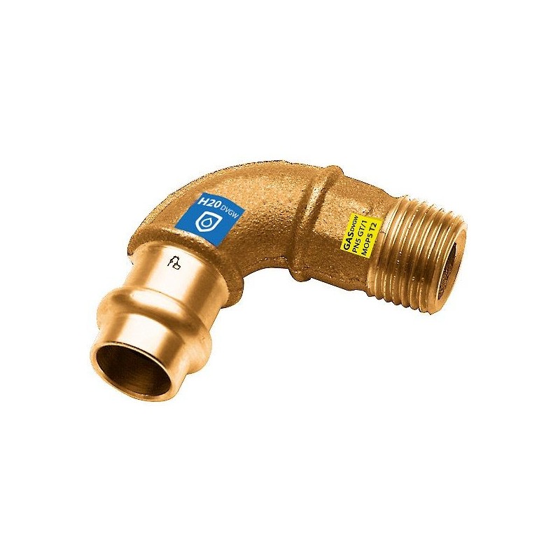 Coude 90° à sertir eau 1/2"Mx15
