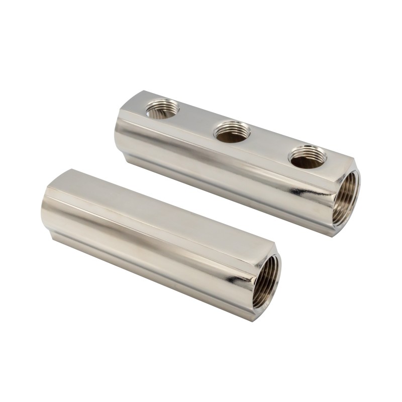 Collecteur en laiton nickel 1" 3x1/2"F