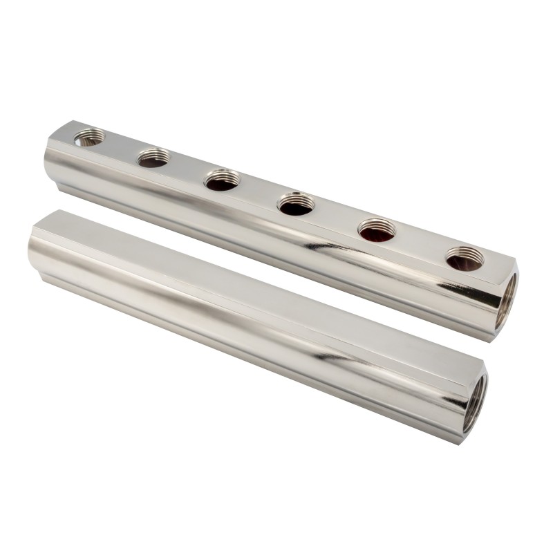 Collecteur en laiton nickel 1" 6x1/2"F