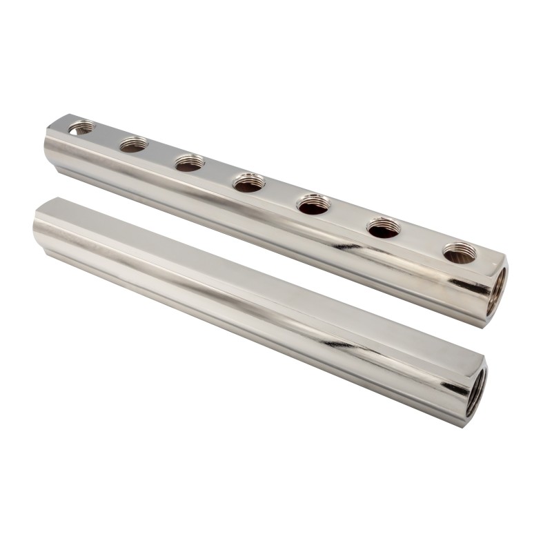 Collecteur en laiton nickel 1" 7x1/2"F