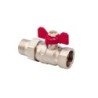 Vanne à bille avec raccord union MF 1" rouge