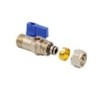 Mini vanne à bille avec raccord 1/2"M-16x2 bleu