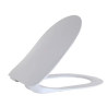 Siège de toilette flat en Duroplast avec QUICK RELEASE, charnières inox et soft-close