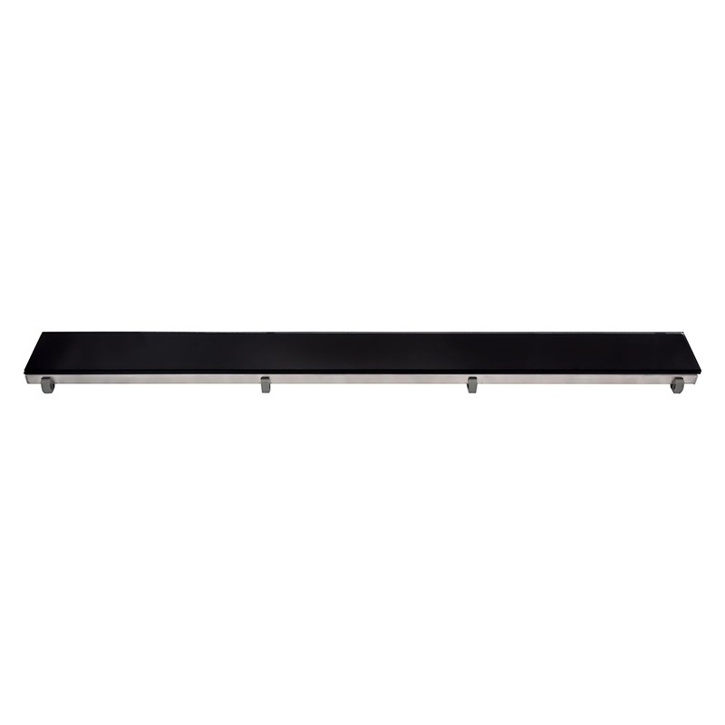 Aloni grille en verre noir pour caniveau de douche 70 cm