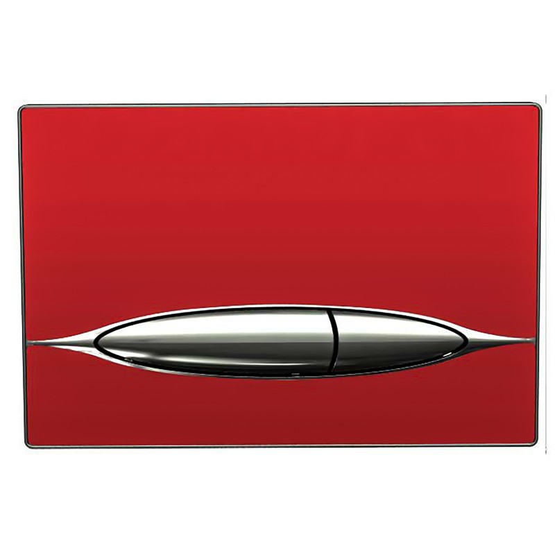 Bocchi Plaque de commande en verre coloris rouge