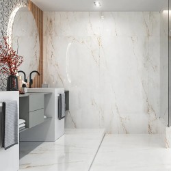 Carrelage Victoria Gold coloris blanc poli 120x280 cm