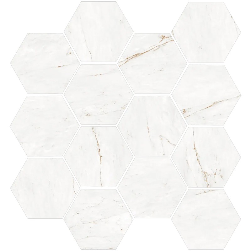 Mailles décoratives Victoria Gold hexagone coloris blanc 28x26 cm