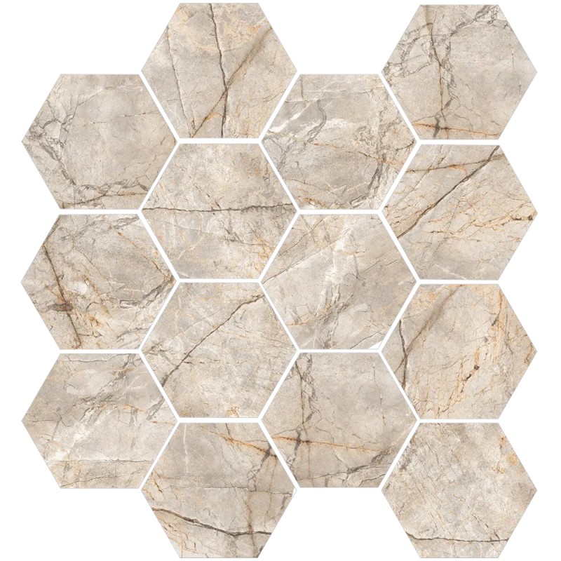 Mailles décoratives Tamesis hexagone coloris beige 28x26 cm