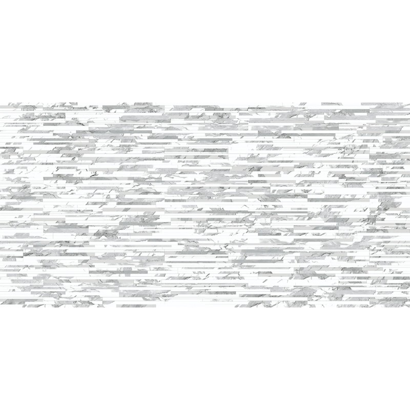 Carrelage Statuario decor mix coloris blanc poli 60x120 cm