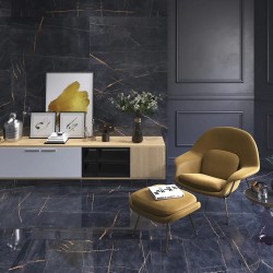 Carrelage Piamonte coloris noir poli 60x120 cm
