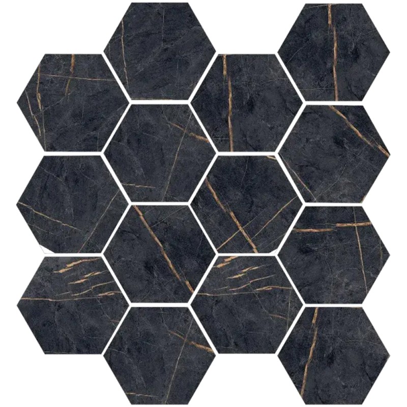 Mailles décoratives Piamonte hexagone coloris noir 28x26 cm
