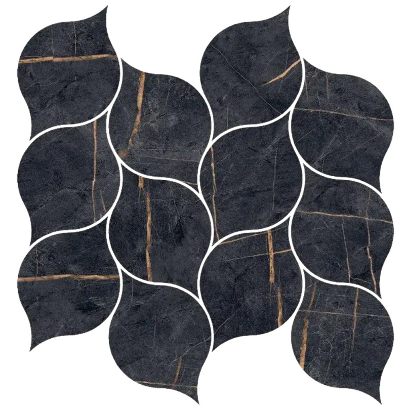 Mailles décoratives Piamonte feuille coloris noir 29x27 cm