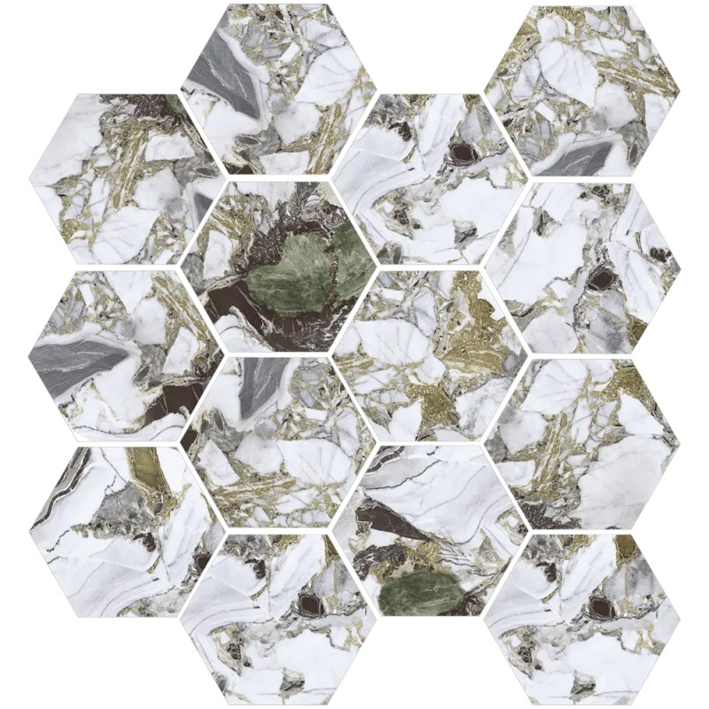 Mailles décoratives Paris hexagone coloris multicolore 28x26 cm