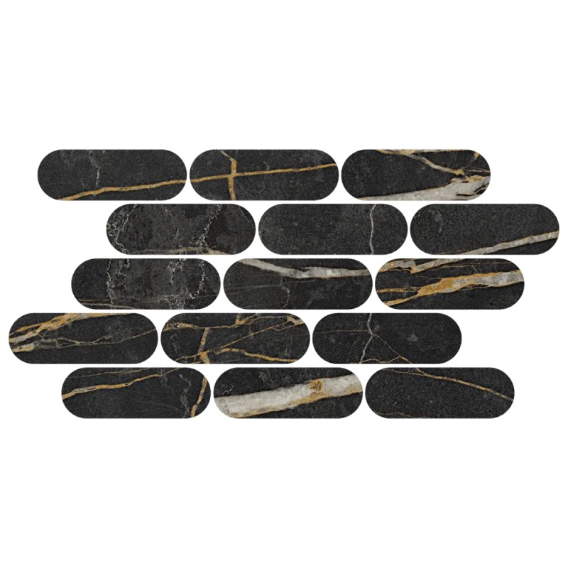 Carrelage Limia Gala coloris noir mat 14,6x30 cm
