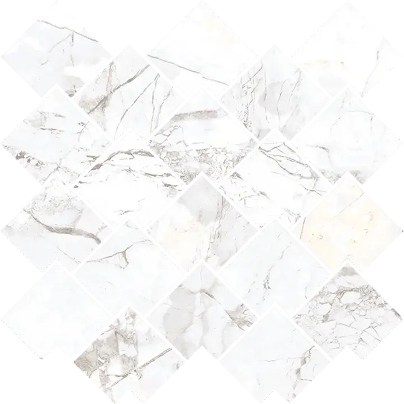 Mailles décoratives Tunez Mystic coloris blanc mat 29,4x29,4 cm