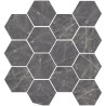 Mailles décoratives Oporto hexagone coloris gris poli 28x26 cm