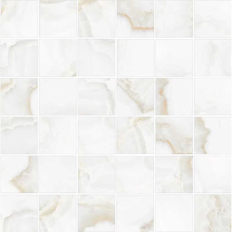 Mailles décoratives Onice carré coloris beige poli 30x30 cm