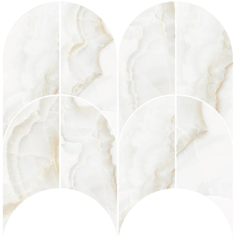 Mailles décoratives Onice écailles coloris beige poli 29x30 cm