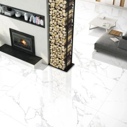 Carrelage Mikonos Pearl coloris blanc poli 120x120 cm