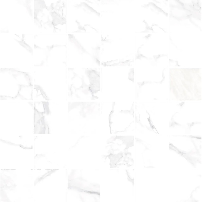 Mailles décoratives Mikonos Pearl carré coloris blanc poli 30x30 cm