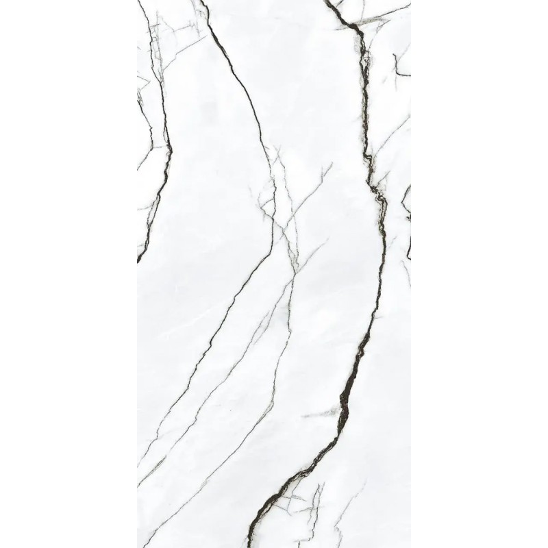 Carrelage Marquina Blanco coloris blanc poli 80x160 cm