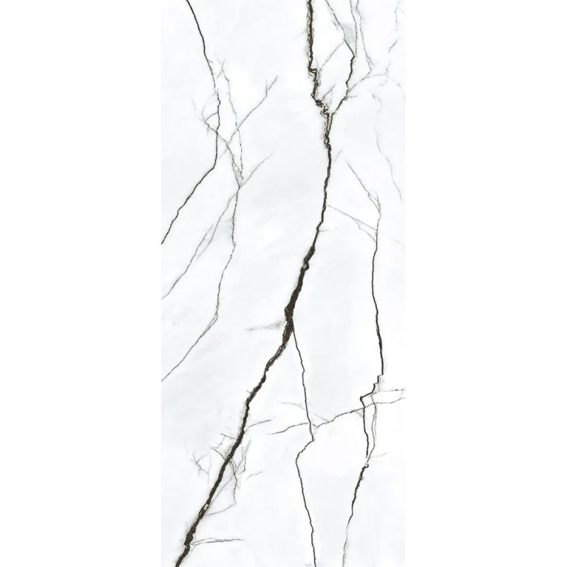 Carrelage Marquina Blanco coloris blanc poli 120x280 cm