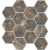 Mailles décoratives Maldivas Blue hexagone multicolore poli 28x26 cm
