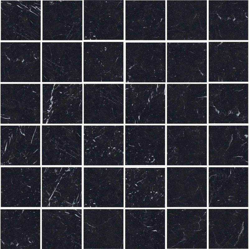 Mailles décoratives Lucca Nero carré coloris noir poli 30x30 cm