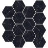 Mailles décoratives Lucca Nero hexagone coloris noir poli 28x26 cm