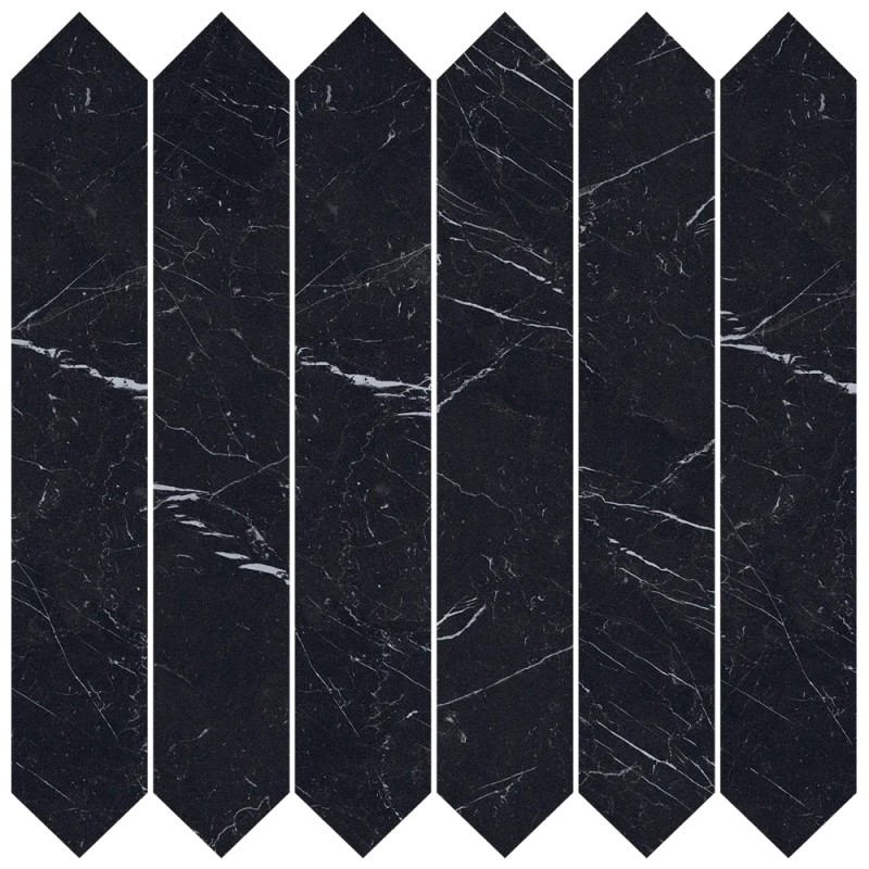 Mailles décoratives Lucca Nero flèche coloris noir poli 30x30 cm