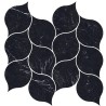 Mailles décoratives Lucca Nero feuille coloris noir poli 29x27 cm