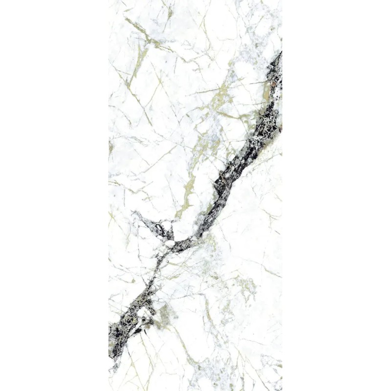 Carrelage Calacatta Green coloris blanc et vert poli 278x120 cm