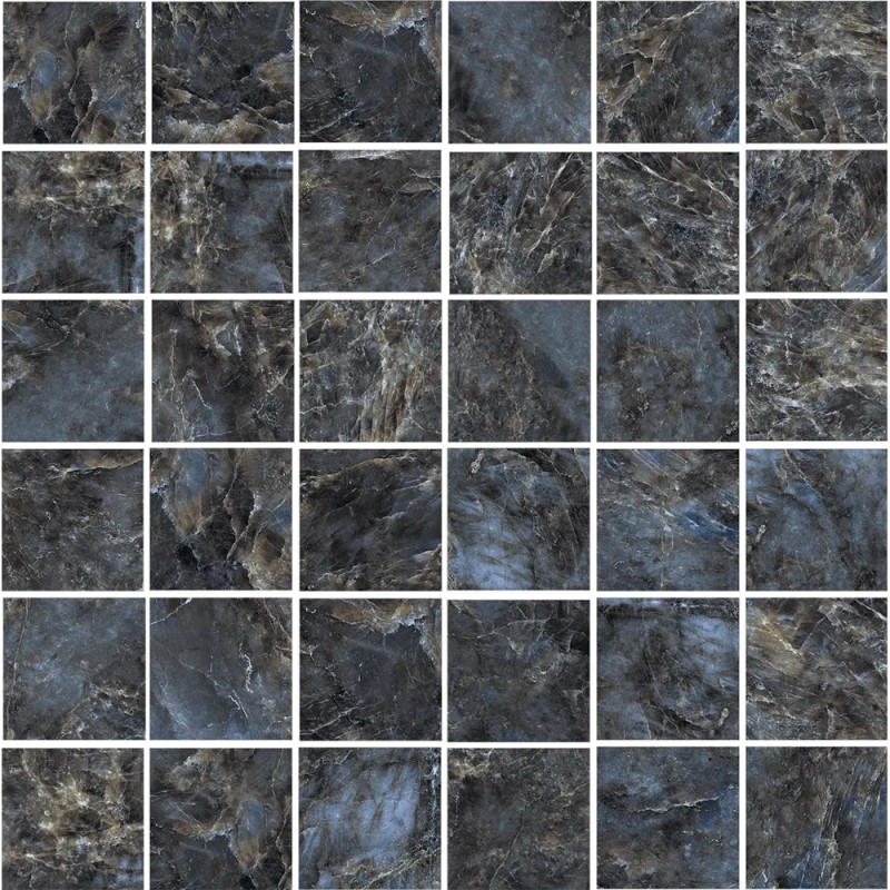 Mailles décoratives Kingstone carré coloris bleu mat 30x30 cm