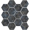 Mailles décoratives Kingstone hexagone coloris bleu mat 28x26 cm