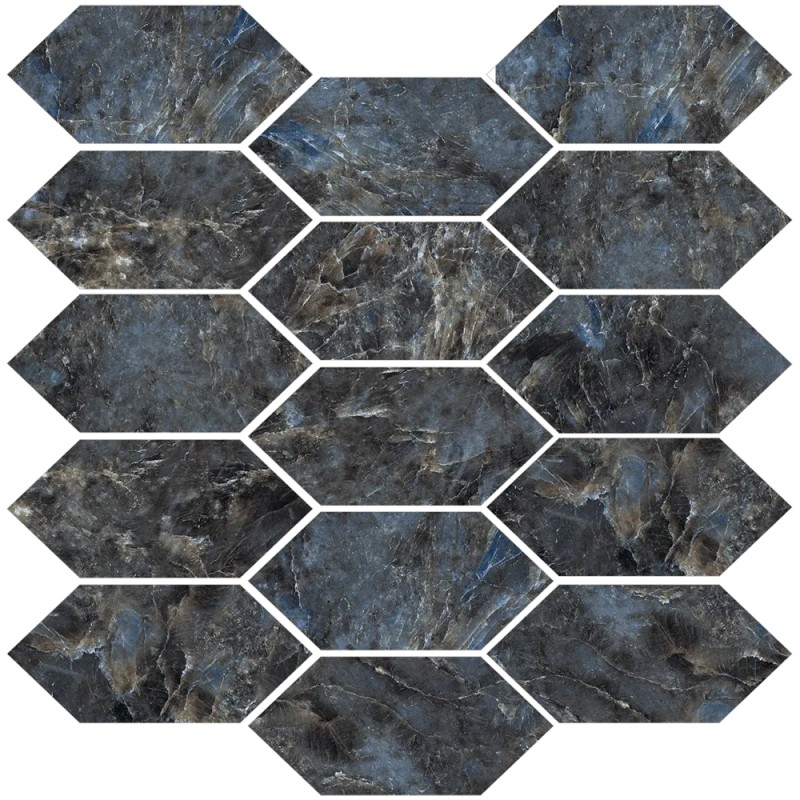 Mailles décoratives Kingstone panal coloris bleu mat 30x30 cm