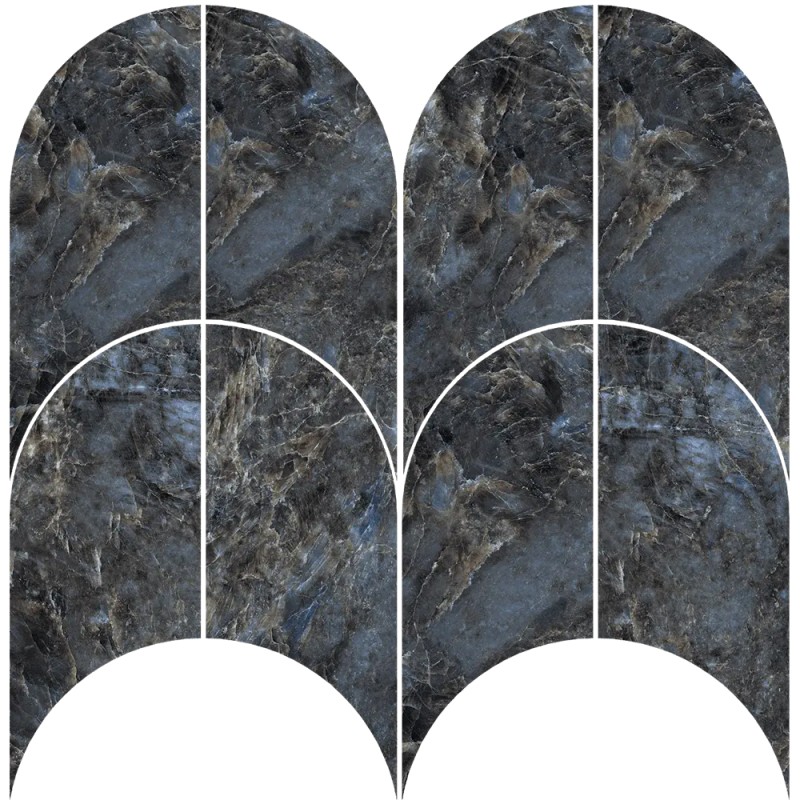 Mailles décoratives Kingstone écailles coloris bleu mat 29x30 cm
