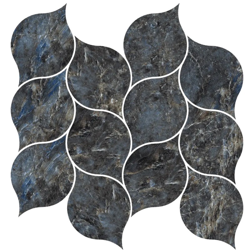 Mailles décoratives Kingstone feuille coloris bleu mat 29x27 cm