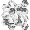 Mailles décoratives Finlandia hexagone coloris gris mat 28x26 cm