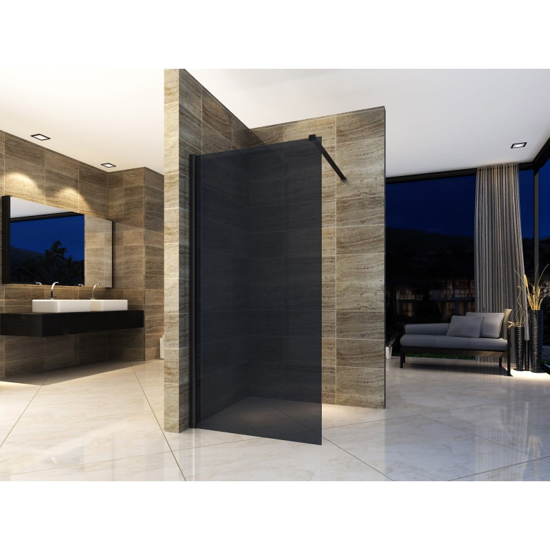 Aloni Paroi de douche en verre fumé 800x2000mm