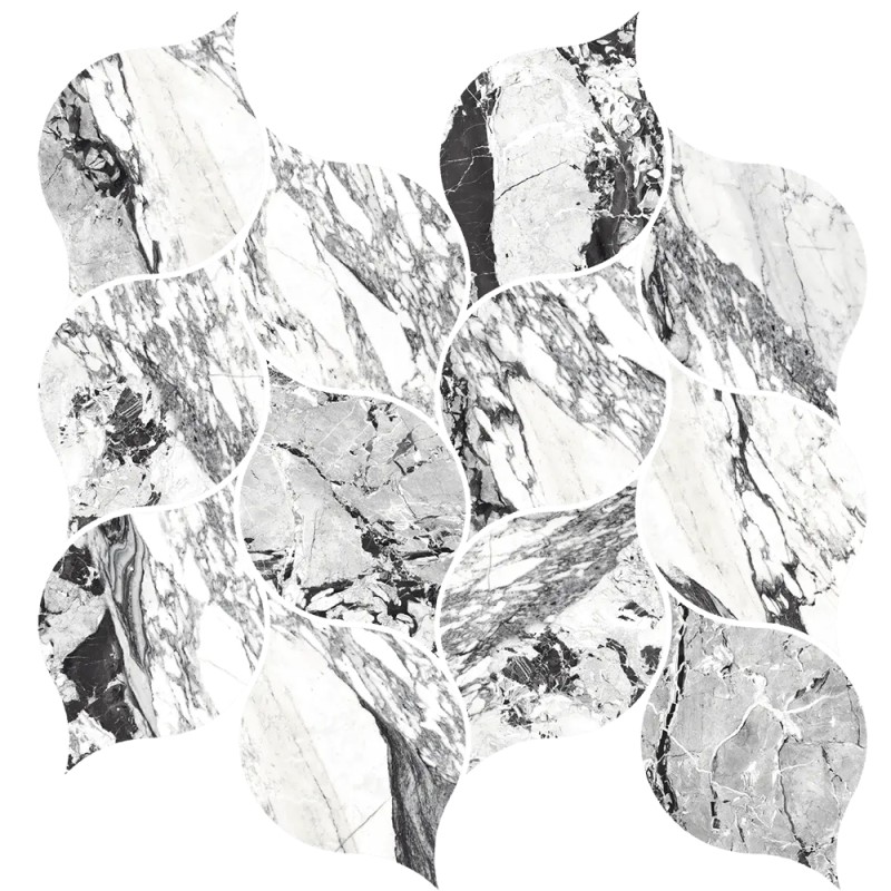 Mailles décoratives Finlandia feuille coloris gris mat 29x27 cm