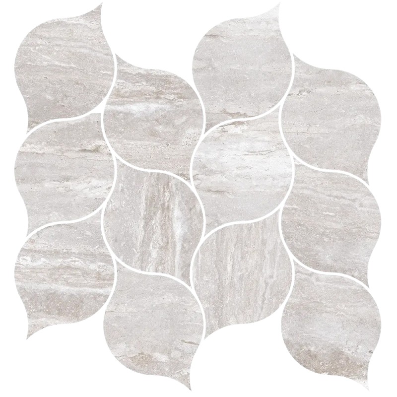 Mailles décoratives Estambul feuille coloris gris mat 29x27 cm