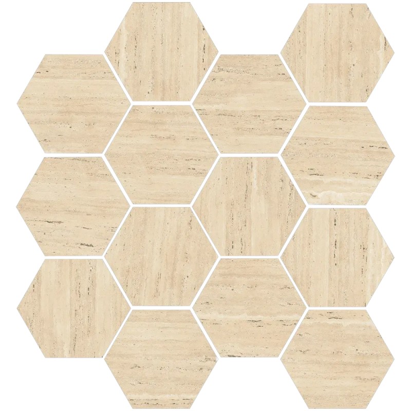 Mailles décoratives Coliseo hexagone coloris blanc mat 28x26 cm