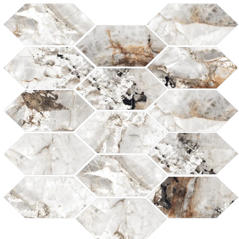 Mailles décoratives Belice panal coloris blanc mat 30x30 cm