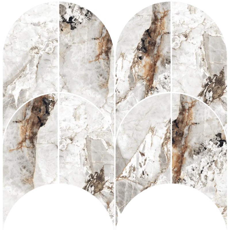 Mailles décoratives Belice écailles coloris blanc mat 29x30 cm