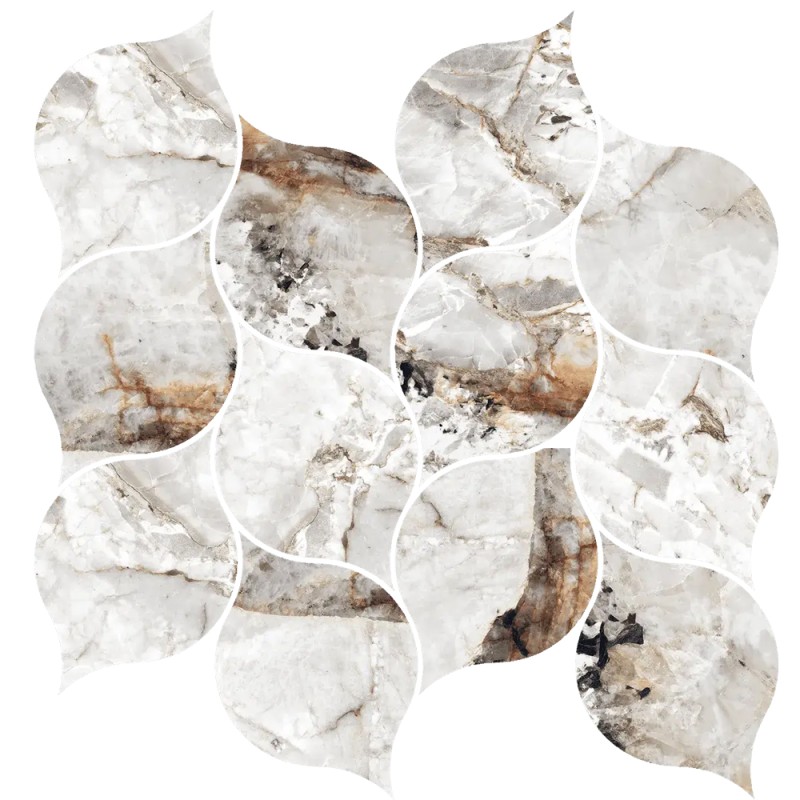 Mailles décoratives Belice feuille coloris blanc mat 29x27 cm