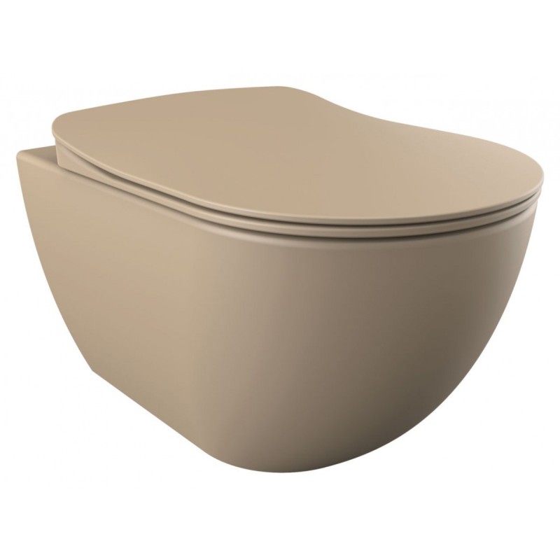 Creavit WC suspendu RIMOFF avec hygiène inox (bidet) coloris cappucino mat